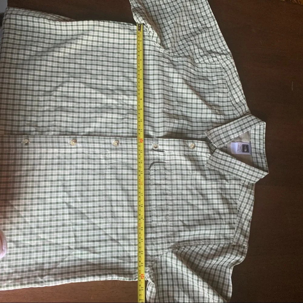 THE NORTH FACE Green Plaid Button Down Short Sleeve Shirt Size XL
